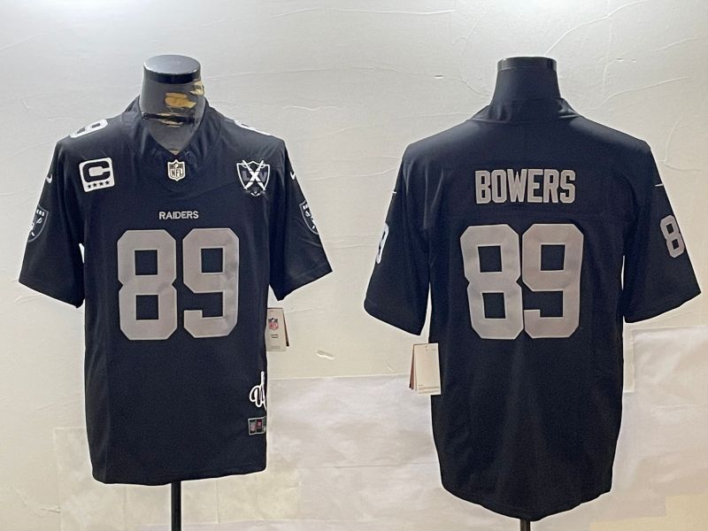 Men Oakland Raiders #89 Bowers Black 2024 Nike Limited NFL Jersey style 1->tampa bay buccaneers->NFL Jersey